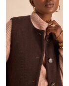 Gilet Paige con frange color cioccolato