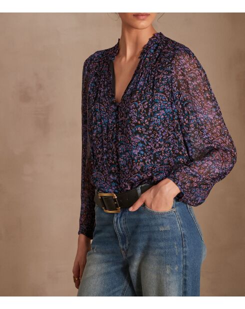 Blouse imprimée Bora noire