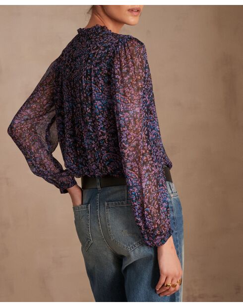 Blouse imprimée Bora noire