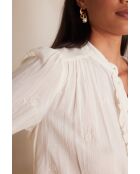 Cremefarbene bestickte Bluse Sandra
