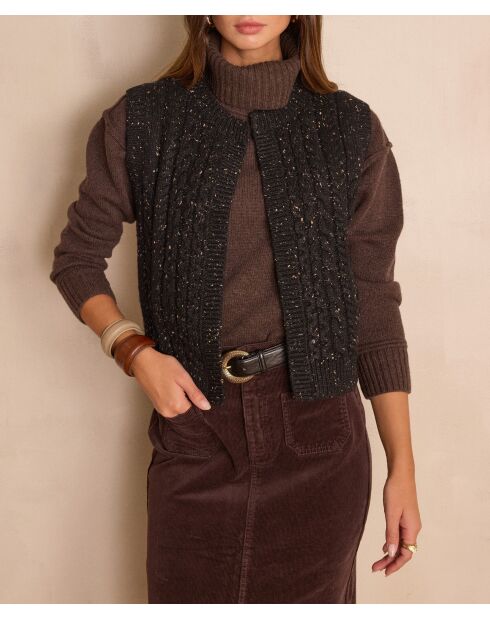 Gilet cardigan Bixente bis noir