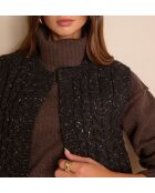 Gilet cardigan Bixente bis noir