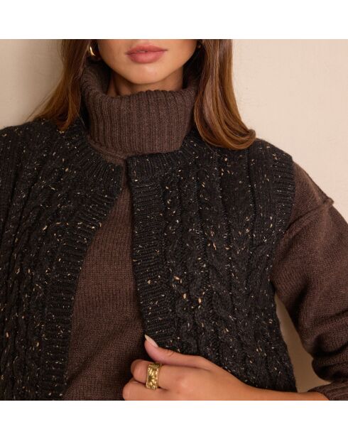 Gilet cardigan Bixente bis noir