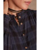 Blaue karierte Bluse Beverly
