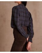 Blaue karierte Bluse Beverly