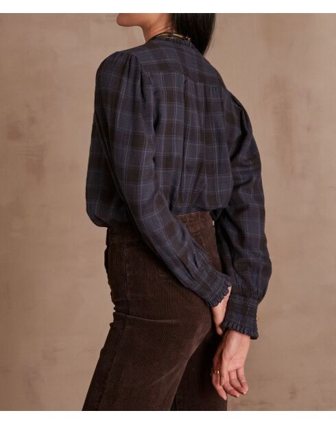 Blouse à carreaux Beverly bleue