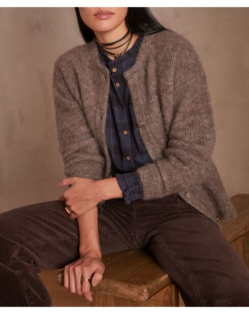 Blouse à carreaux Beverly bleue