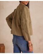 Khakifarbene Jacke Pamina mit Stickerei