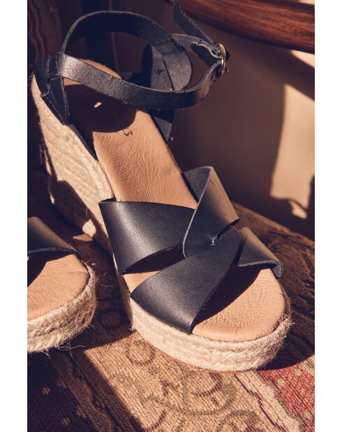 Espadrilles Jean en cuir noires