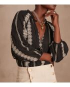 Blouse Blanca bis brodée noire