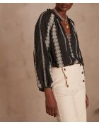 Blouse Blanca bis brodée noire