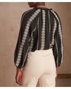 Blouse Blanca bis brodée noire
