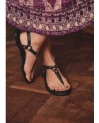 Schwarze Ledersandalen Justin