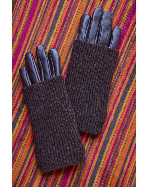 Gants en cuir Ania chocolat