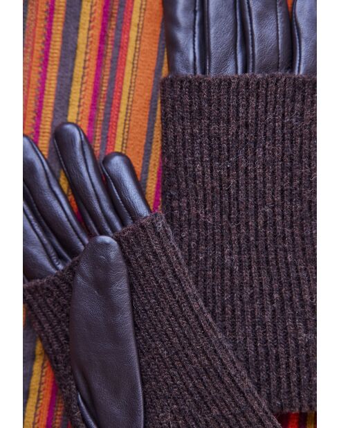 Gants en cuir Ania chocolat