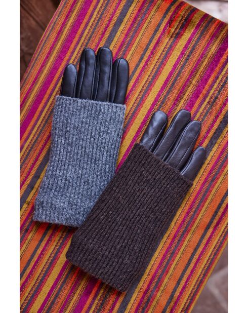 Gants en cuir Ania chocolat