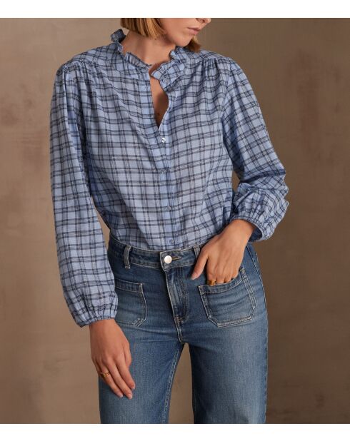 Blouse à carreaux Bulle bleu ciel