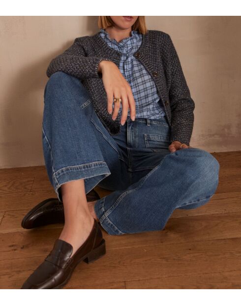 Blouse à carreaux Bulle bleu ciel