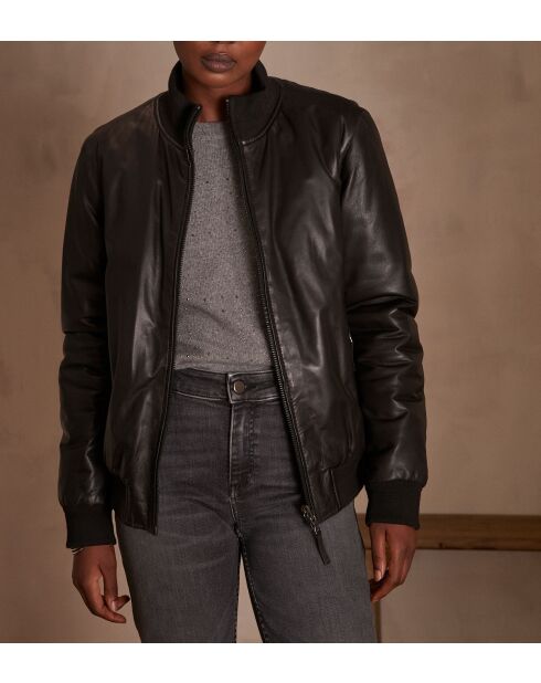 Blouson en cuir Sidney noir