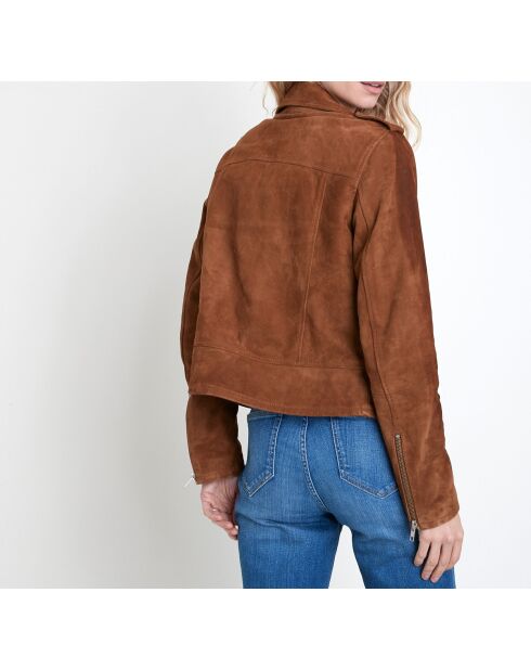Blouson Tommy perfecto en peau camel clair