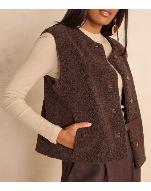 Schokoladen-Bouclette-Jacke Brooklyn