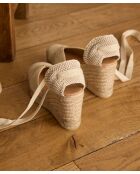 Espadrilles en cuir de porc Marina écrues