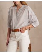 Bliss himmelblaue gestreifte Bluse