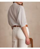 Bliss himmelblaue gestreifte Bluse