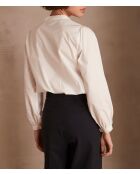 Ecrufarbene bestickte Bluse Paloma