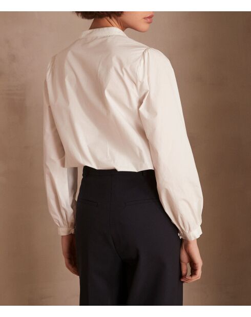 Ecrufarbene bestickte Bluse Paloma