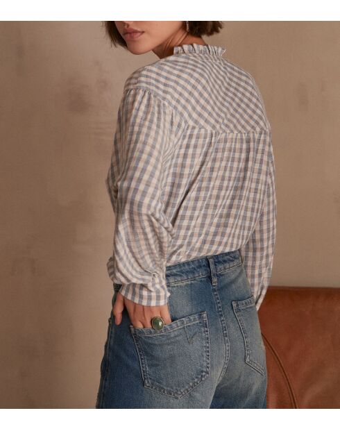 Blouse à carreaux Berlioz délavée claire