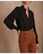 Schwarze Stickbluse Malia