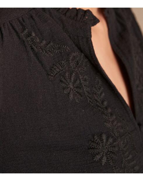 Schwarze Stickbluse Malia