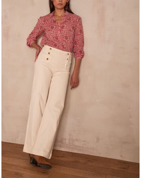 Hellrosa bedruckte Bluse Colette in Coral