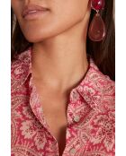 Hellrosa bedruckte Bluse Colette in Coral
