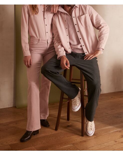Chemisier Thomas surteint mauve pâle
