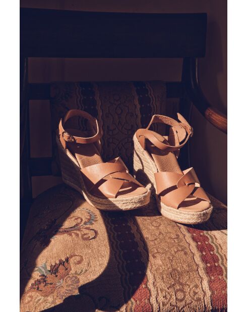 Espadrilles Jean en cuir camel clair