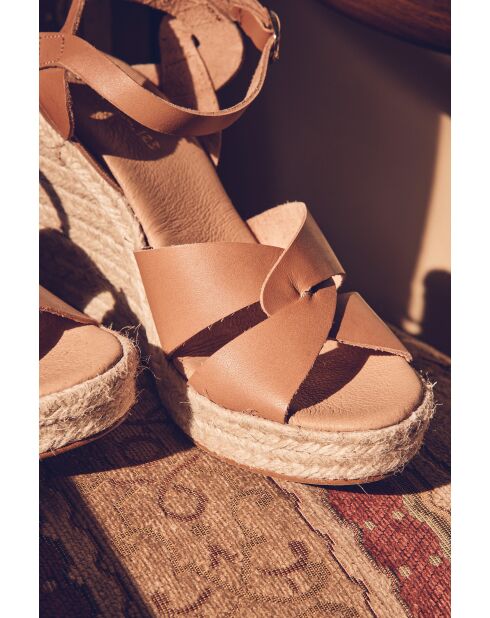 Espadrilles Jean en cuir camel clair