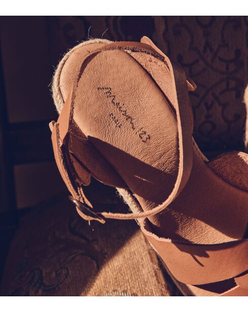 Espadrilles Jean en cuir camel clair