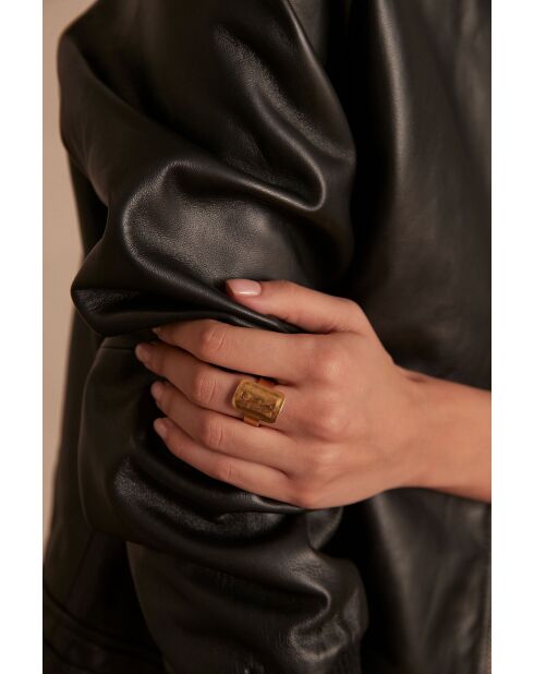 Blouson Nicky en cuir noir