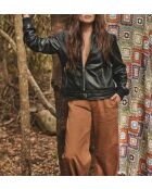 Blouson Nicky en cuir noir