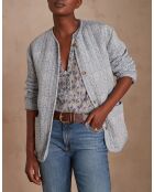 Nadja himmelblaue bedruckte Jacke