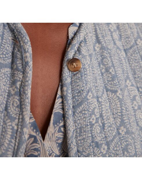 Nadja himmelblaue bedruckte Jacke