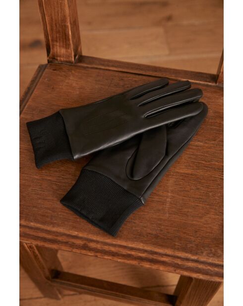 Gants en cuir Anatole noirs