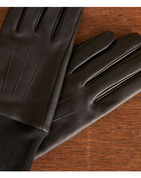 Gants en cuir Anatole noirs