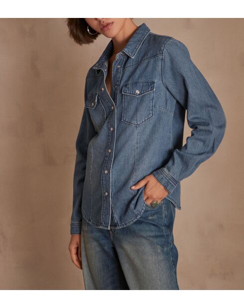 Chemisier Denim Bloum délavé clair