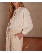 Cremefarbene Bluse Pernelle mit Stickerei