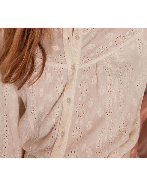 Cremefarbene Bluse Pernelle mit Stickerei