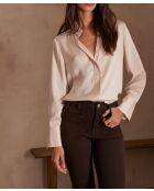Cremefarbene Satinbluse Basile