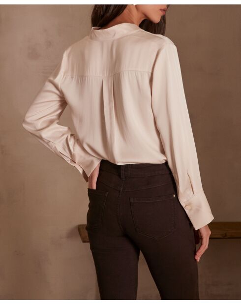 Crèmekleurige satijnen blouse Basile